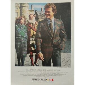 Austin Reed McReed Tartan Plaid Jacket Scotland Vintage 1980 Print Ad Regent St.